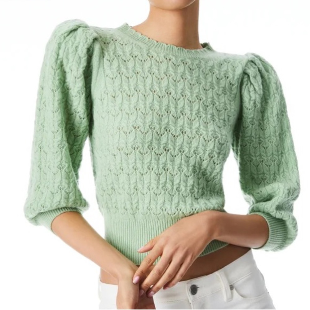 alice+olivia Doris Puff Sleeve Sweater